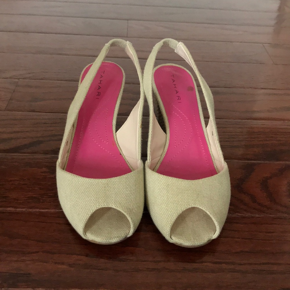 Tahari Leola Open Toe Wedges